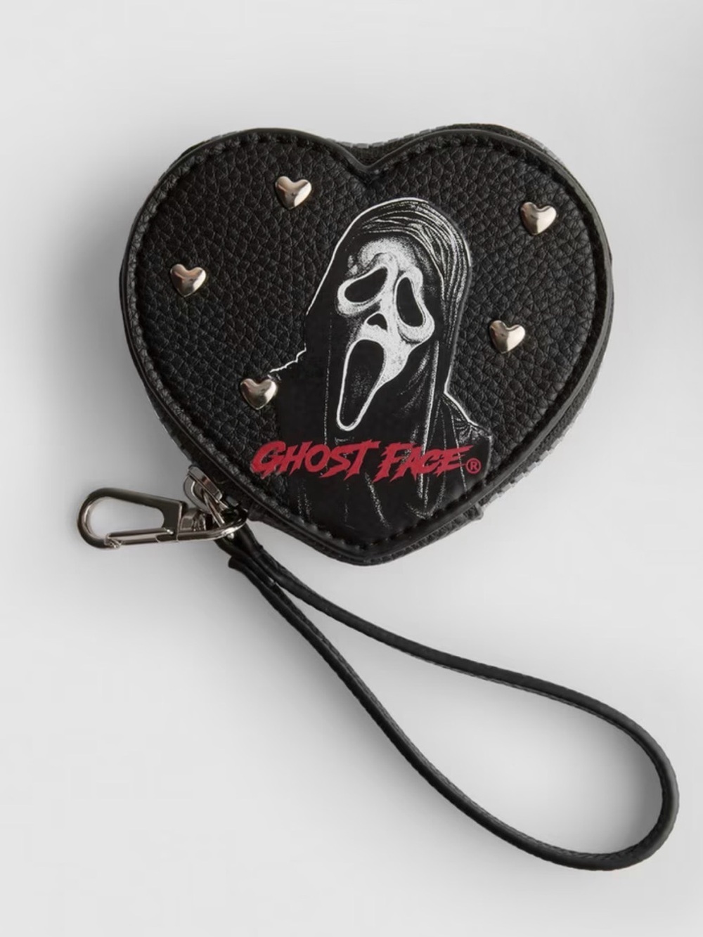 Ghost Face Black Heart Wristlet, Key Holder & Coin Pouch *NWT
